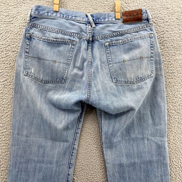 Polo Ralph Lauren Vintage 67 Jeans Mens 35x31* Light Baggy 90's Distressed Denim - Picture 16 of 16